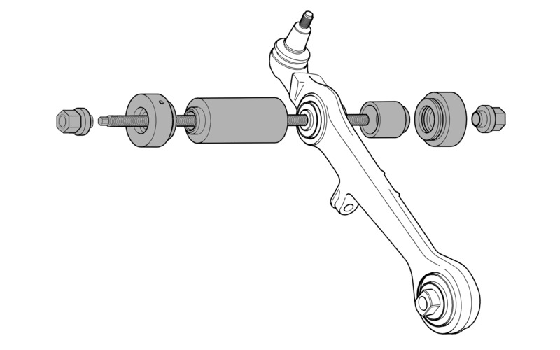 Zusatzbild 4 Druck-/Stützhülsen Satz Ø 30 - 90 mm kurz, 45 mm