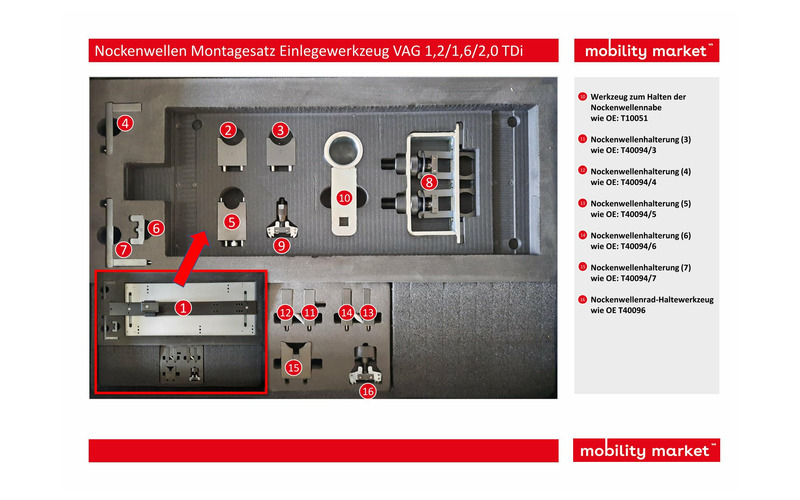 Zusatzbild 2 Nockenwellen Montagesatz Einlegewerkzeug VAG 1,2-4,2 TDi
