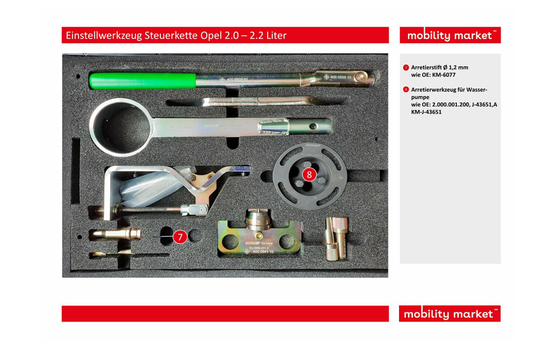 Zusatzbild 2 Einstellwerkzeug Steuerkette für Opel 2.0 – 2.2 Liter