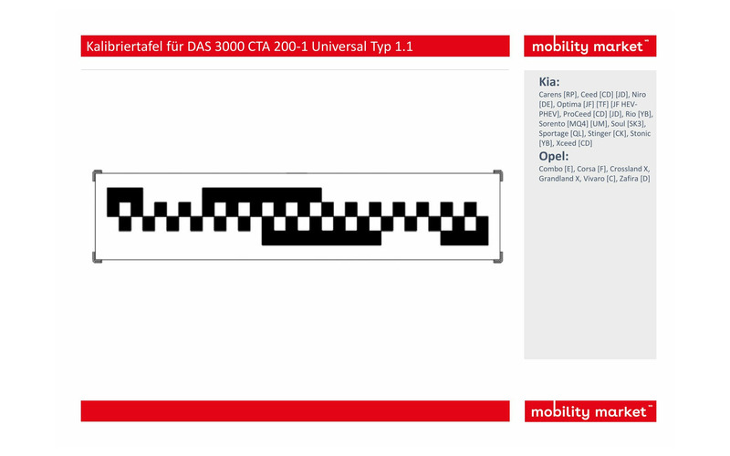 Zusatzbild 2 Kalibriertafel für BOSCH DAS 3000 CTA 200-1: Universal Typ 1.1